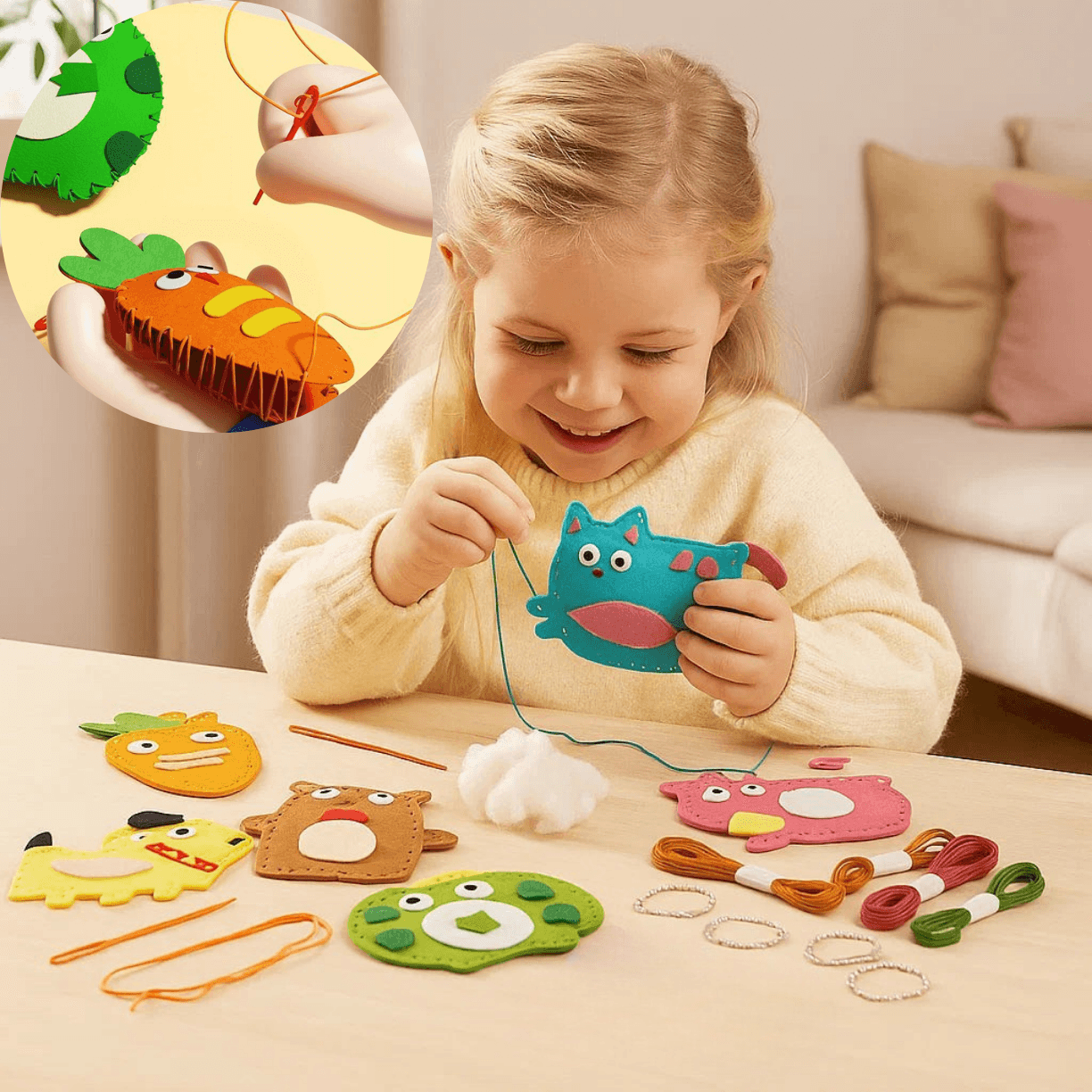 Filciaki - Zestaw 6 szt. maskotek dla dzieci do szycia